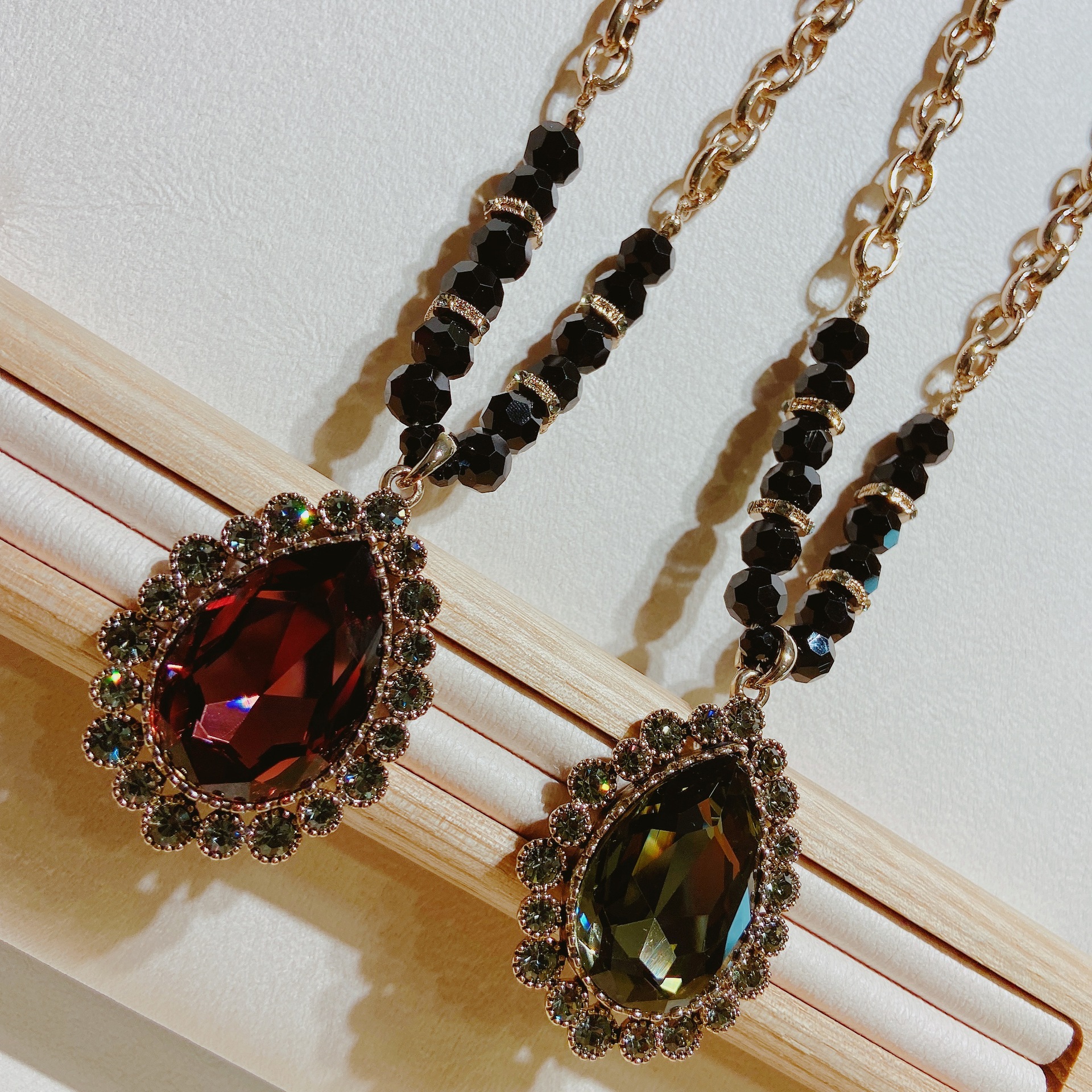 欧比雅比饰品满钻气质简约时尚个性百搭款项链毛衣链短链3159