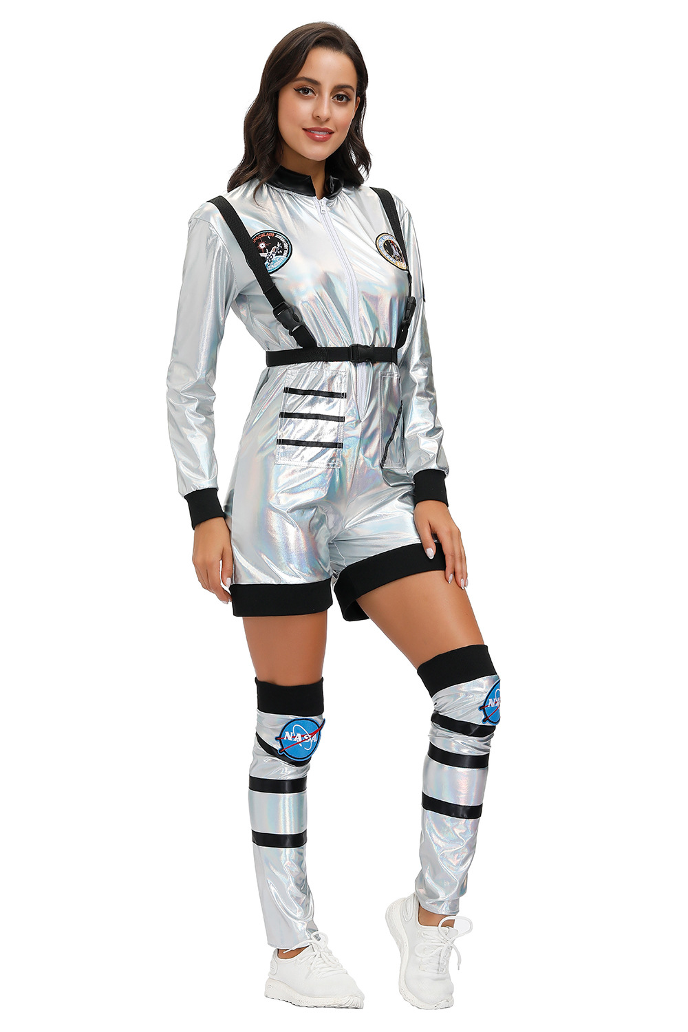 新款银色连体太空宇航员服女装角色扮演舞台街舞太空舞演出服