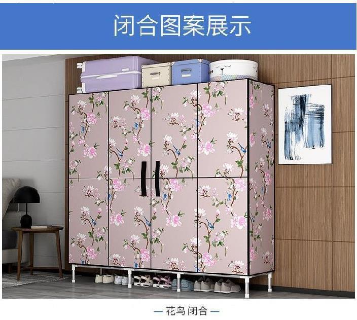 布衣柜80宽简洁外罩出租屋小衣柜简约钢管多层板拉链式布便捷式厂