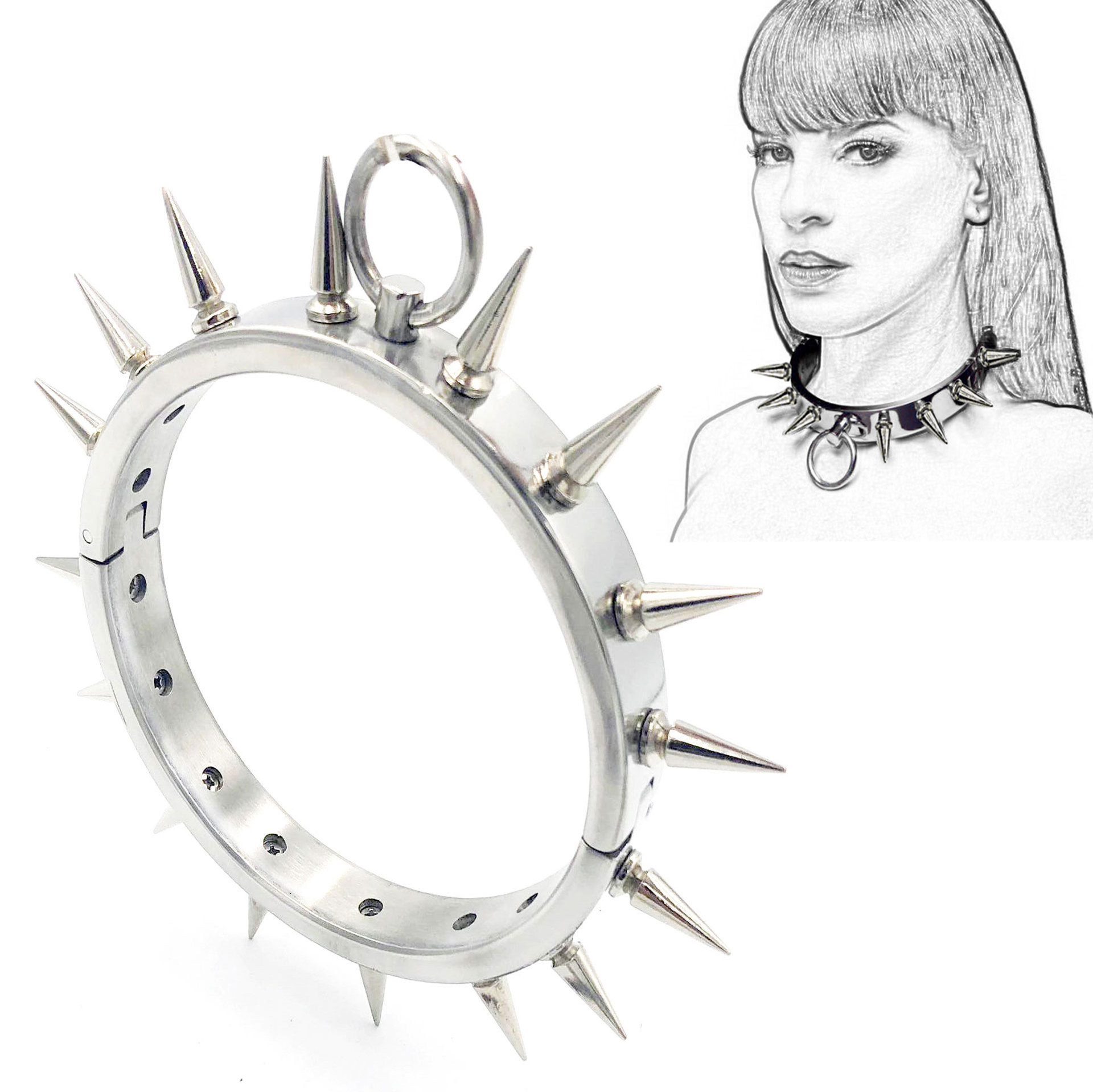 黑帝情趣用品另类玩具成人情趣狗玩具 项圈 不锈钢带刺激项圈