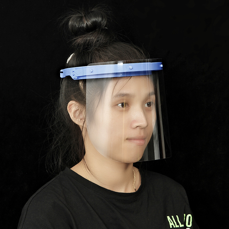 可调节儿童成人防护面屏学生防飞沫隔离面屏透明塑料防雾面屏