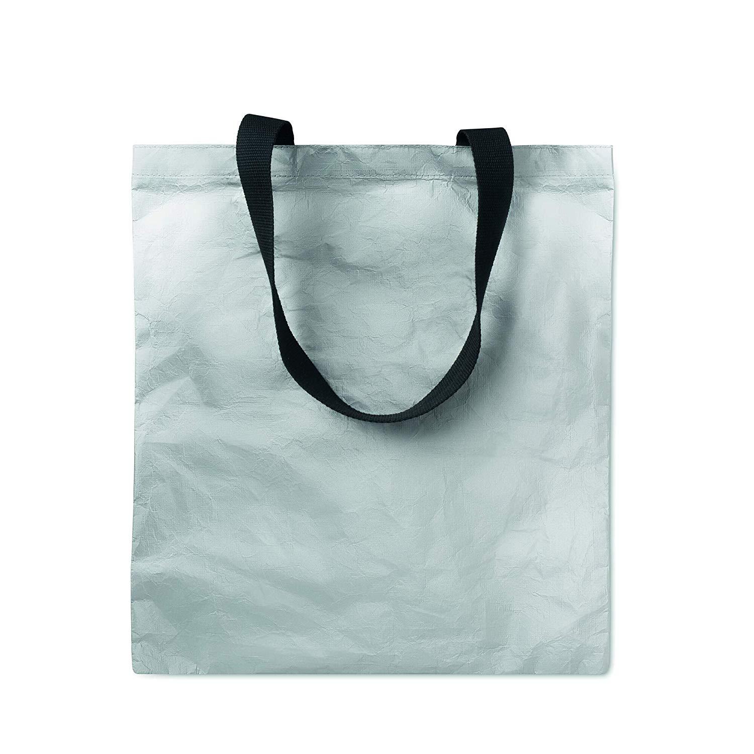 平面简易轻巧银色柔软杜邦纸购物袋 可循环使用银色防水tyvek