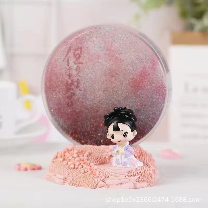 少女心汉服女孩公主发光小夜灯树脂流沙摆件生日礼物家居装饰品