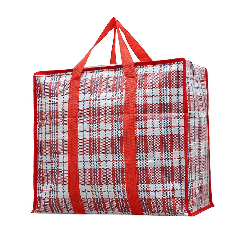 大袋子搬家打包行李编织袋防水尼龙蛇皮口袋加厚红收纳袋50*55*25_希