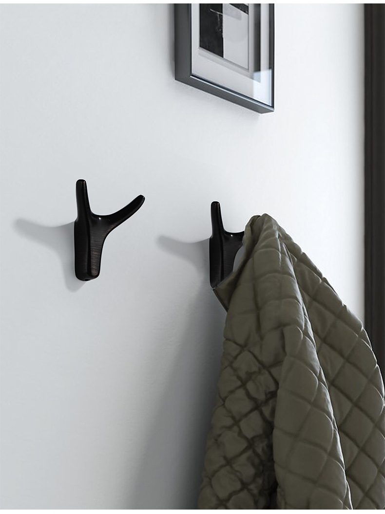 高端鞋柜衣柜挂钩北欧玄关墙壁挂衣服单个金属金黑色试衣间挂衣钩