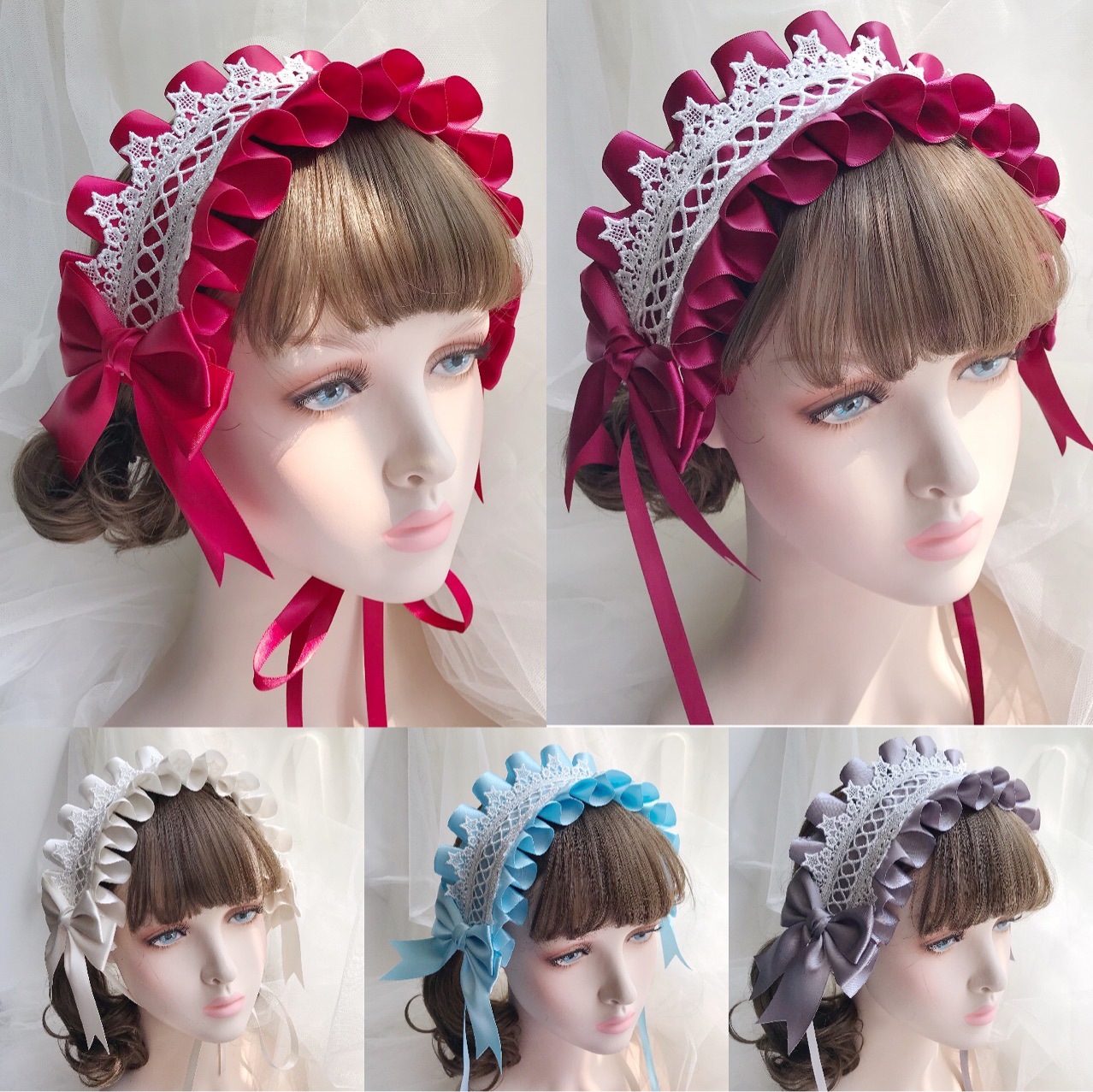 洛丽塔发饰花嫁爱神天使lo娘百搭加宽kc发带蝴蝶结lolita头饰品