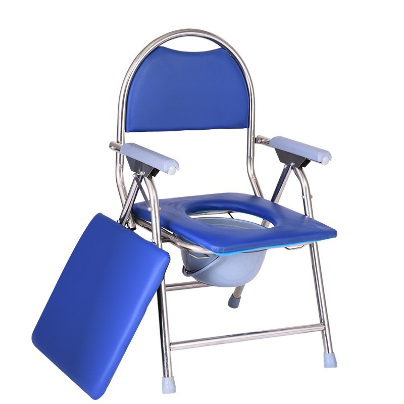 凯盛源f11不锈钢豪华折叠座便椅带皮坐垫老年移动马桶孕妇坐便器