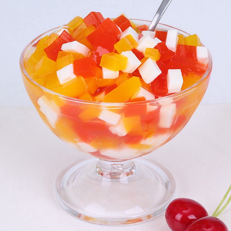 椰果 三色水晶果 水晶果 彩色水晶果 蒟蒻布丁果冻奶茶原料