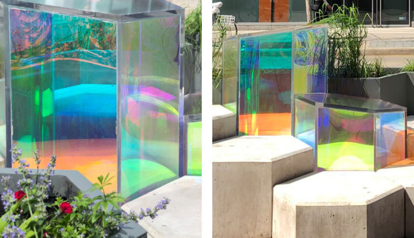 玻璃炫彩膜贴纸渐变镭射七彩膜展览橱窗彩虹玻璃贴纸彩色玻璃贴膜