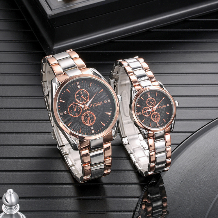 手表源头工厂飞沃feiwo情侣手表 夜光手表 商务表 休闲促销礼品表