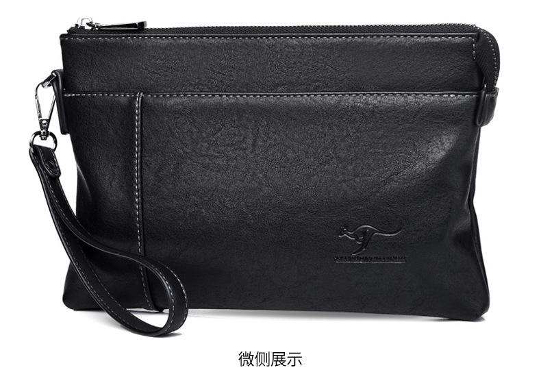 天弘袋鼠男士手包男包手拿包信封包手机软皮休闲小夹包