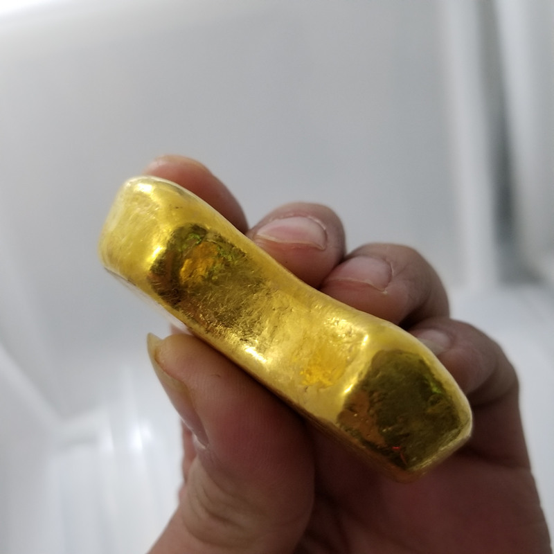 仿古工艺品金元宝 金条 金砣黄铜镀金雍正三年j86