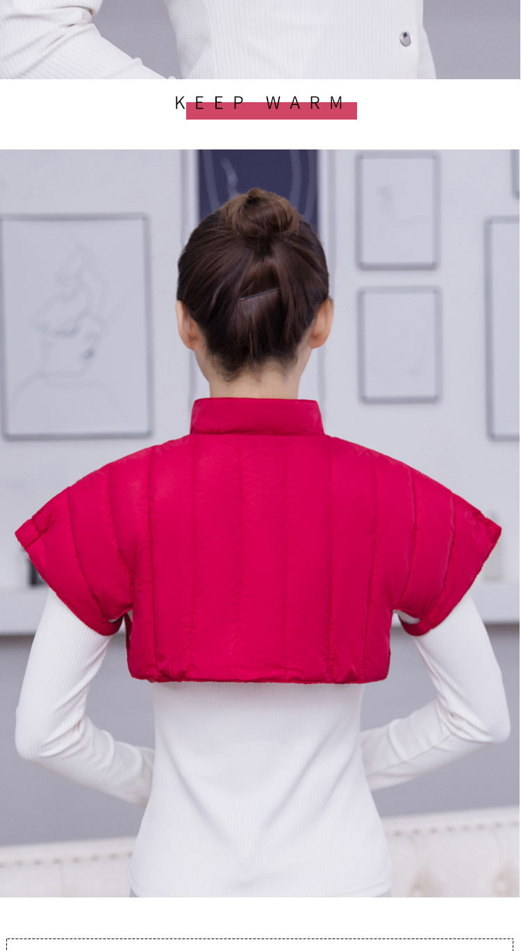 羽绒棉护肩保暖男女士仿羽绒护肩秋冬坎肩小马甲亲肤贴身保暖多色