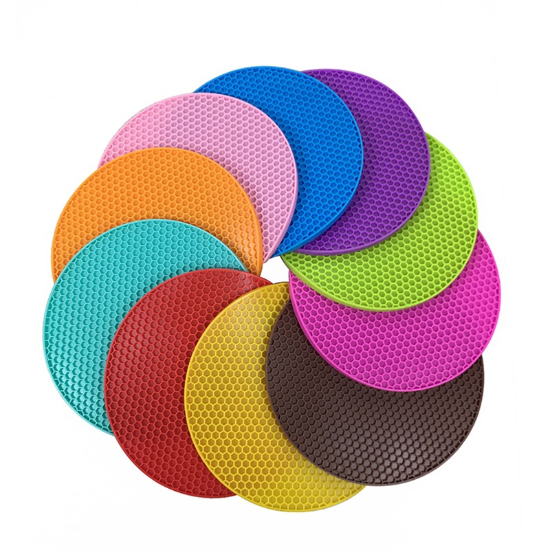 Silicone Thermal Insulation Pad Food Grade Honeycomb Placemat Potholder Meal Coaster Non-Slip Insulation Mat High Temperature Resistant Easy to Clean
