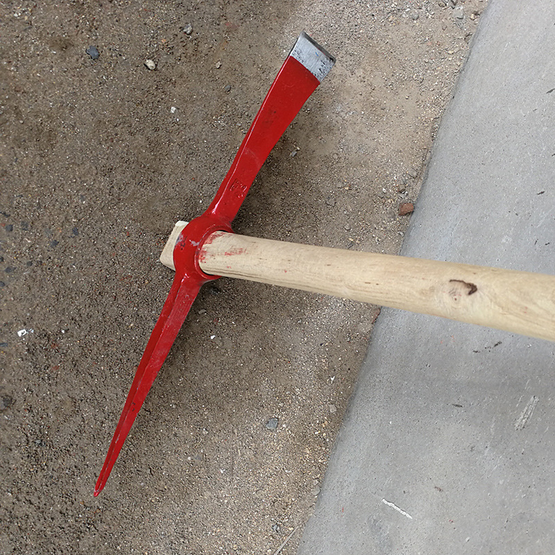 北方槐木 带把钢镐木柄农镐 锻打消防镐 救援工具
