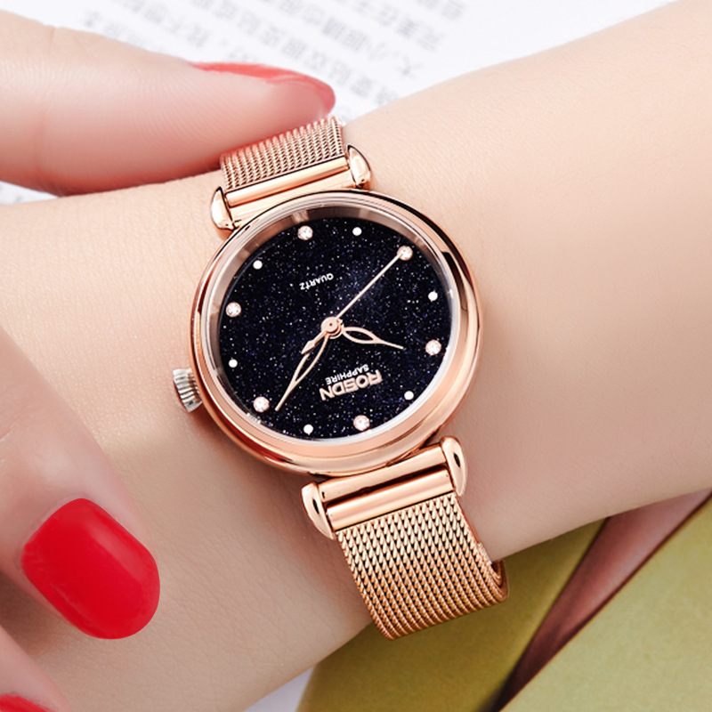 劳士顿新款手表女士时尚潮流 正品防水女士手表璀璨星空女表3605l