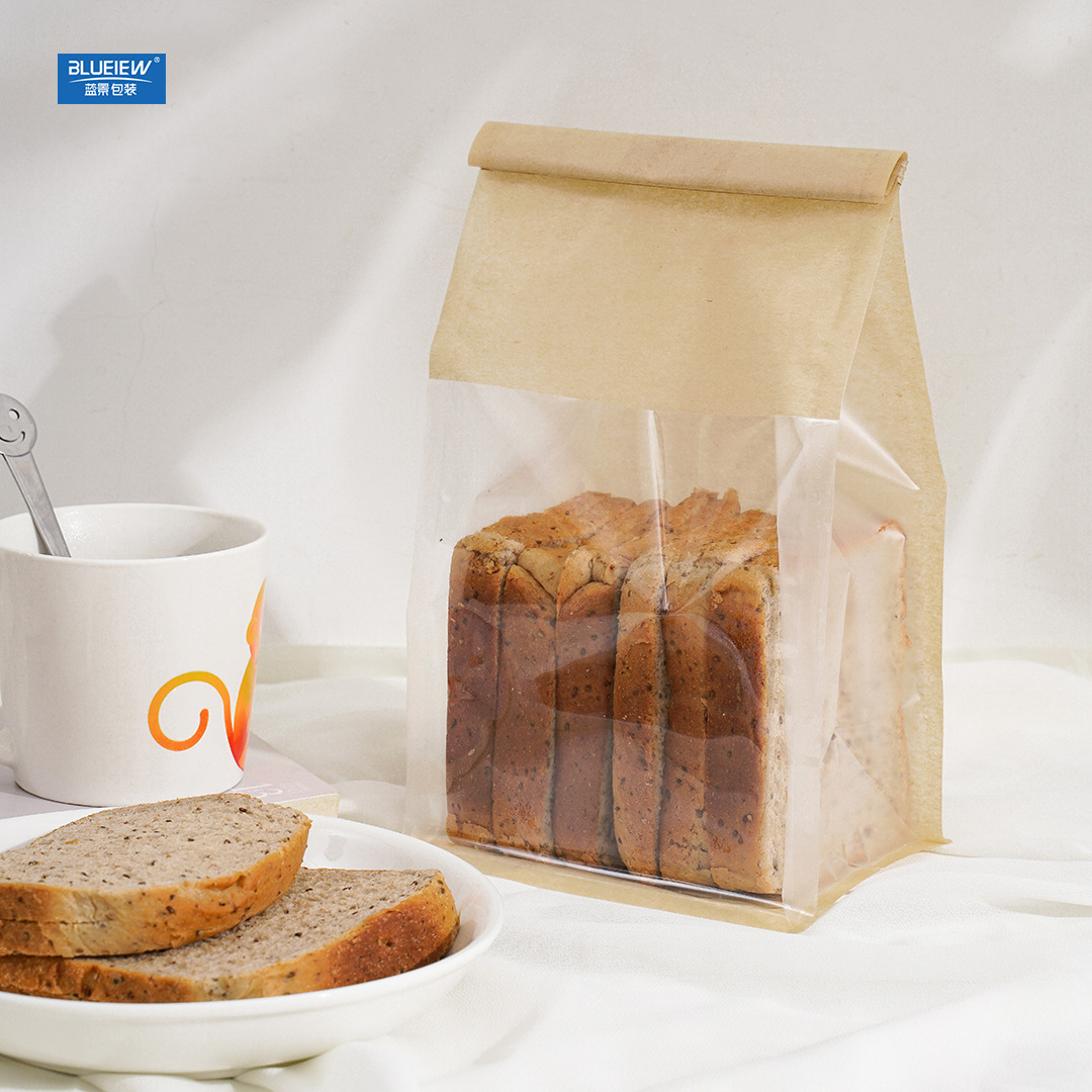 黄绵纸吐司袋吐司袋开窗面包袋棉纸高阻隔食品包装袋可定制logo