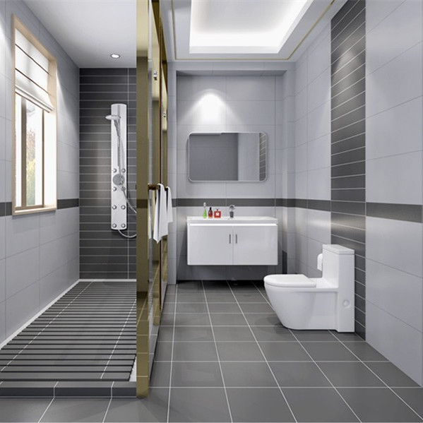 卫生间瓷砖纯色墙砖300x600黑白灰色仿古砖厨房阳台防滑地砖