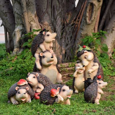 庭院景观装饰花园摆件仿真刺猬园林摆设工艺品小品树脂动物雕塑