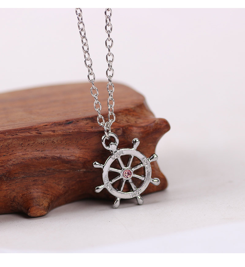 ins时尚情侣项链一对学生韩版简约船锚船舵二人吊坠锁骨链潮批发