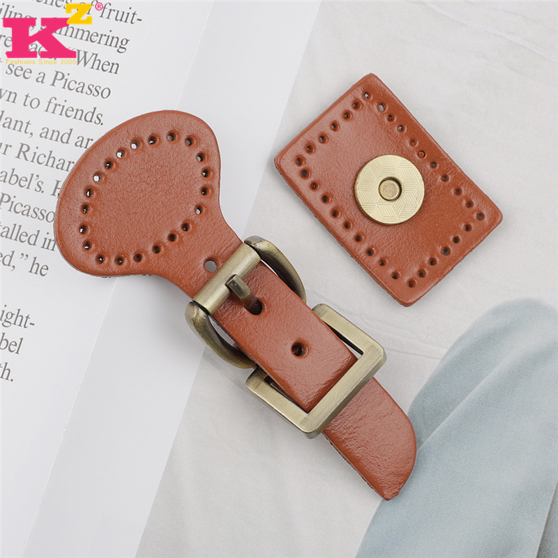 植鞣革本色改色包包搭扣 箱包锁扣 5色钱包搭扣配件