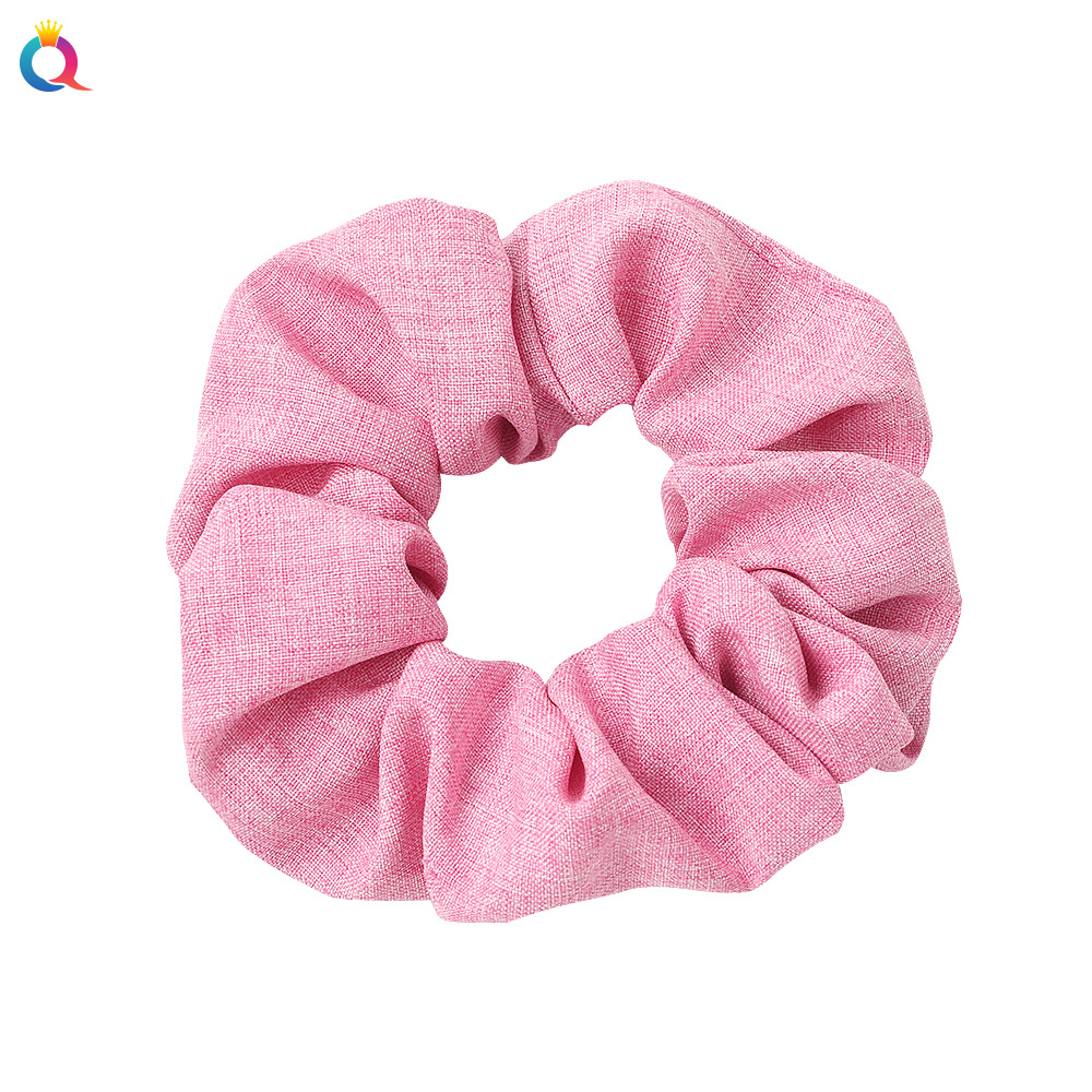 奇阅跨境新款欧美纯色大肠圈布艺净色大肠发圈蚕丝锻马尾头花