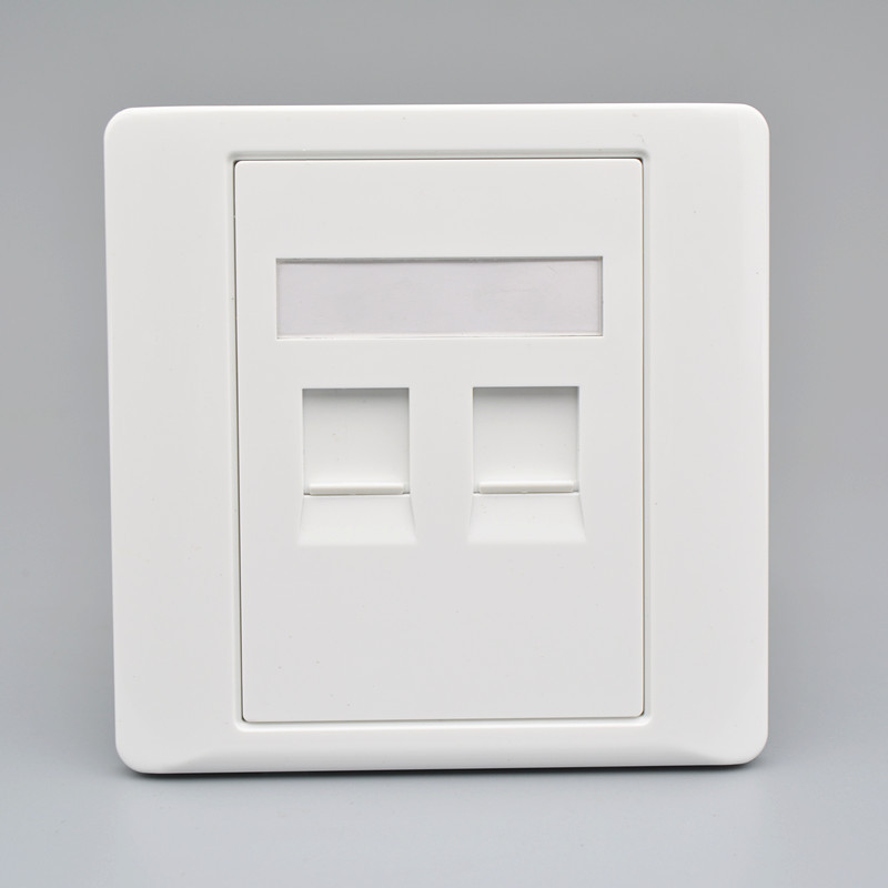 双口网络面板免打网线插座电脑信息模块二位网络插座86型网口面板