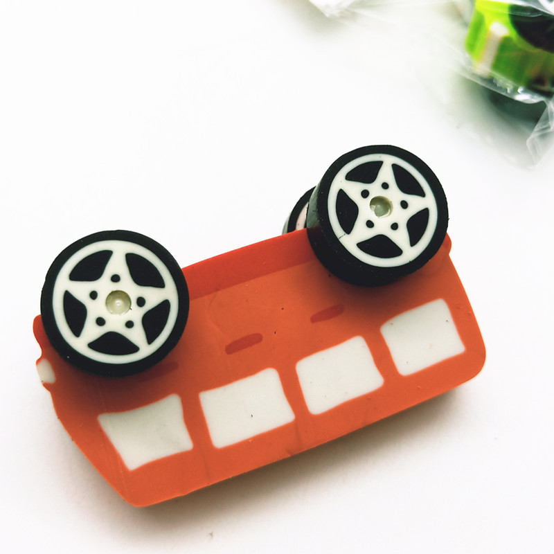 韩版3d卡通汽车迷你橡皮擦学生公交车交通橡皮擦幼儿园拼装橡皮批