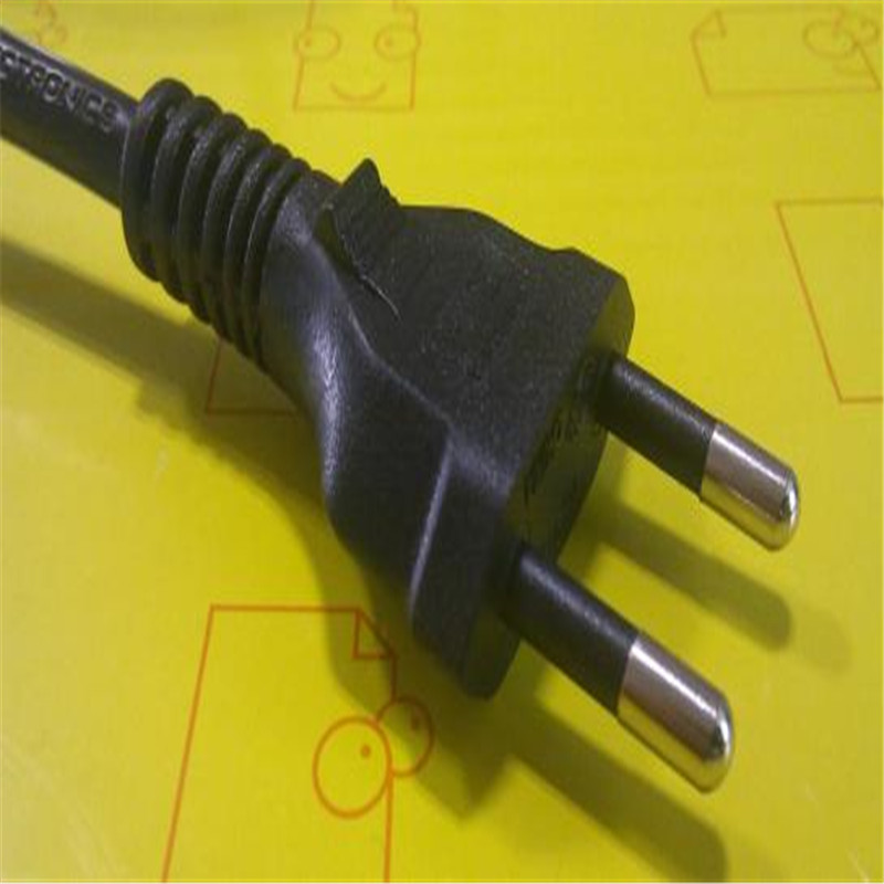 巴西两芯插头电源线 两圆插两极插头小电器插头电源线厂家直销