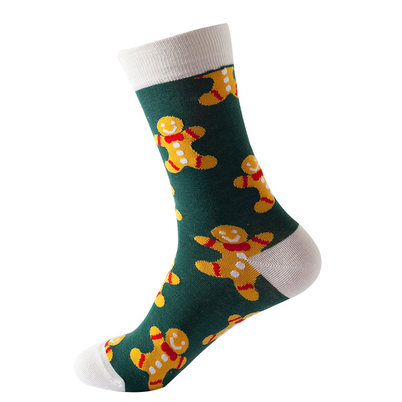 2024 New Christmas Socks Autumn and Winter European and American Ins Fashion Socks Amazon Mid-Calf Length Socks Cross-Border Christmas Socks