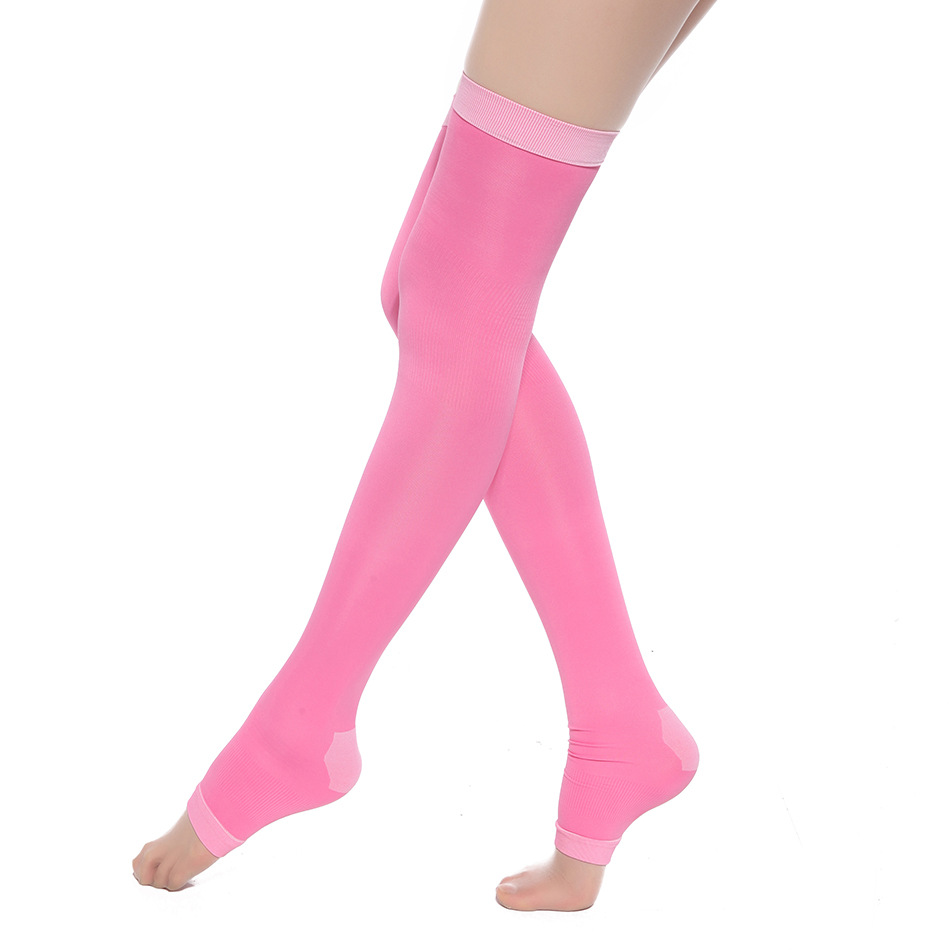 Wholesale 420d Sleeping Socks High Pressure Skinny Calf Foot Sock Night Shaping Stretch Socks Open Toe Stockings