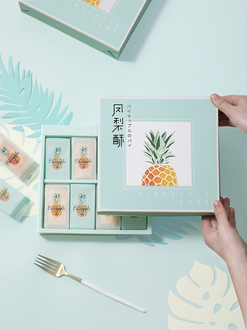 29成交315个凤梨酥包装盒礼盒6/8粒装小清新手提袋