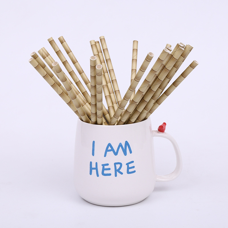 竹子 牛皮纸吸管 一次性可降解 食品级-阿里巴巴