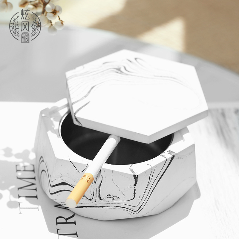 水泥烟灰缸批发简约民宿潮流创意复古家用客厅烟缸保险公司礼品