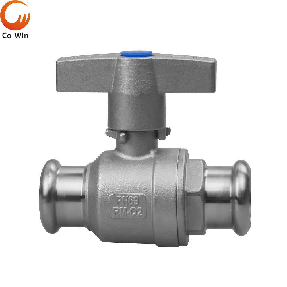 沧州厂家不锈钢二片式卡压球阀304 316材质3/4