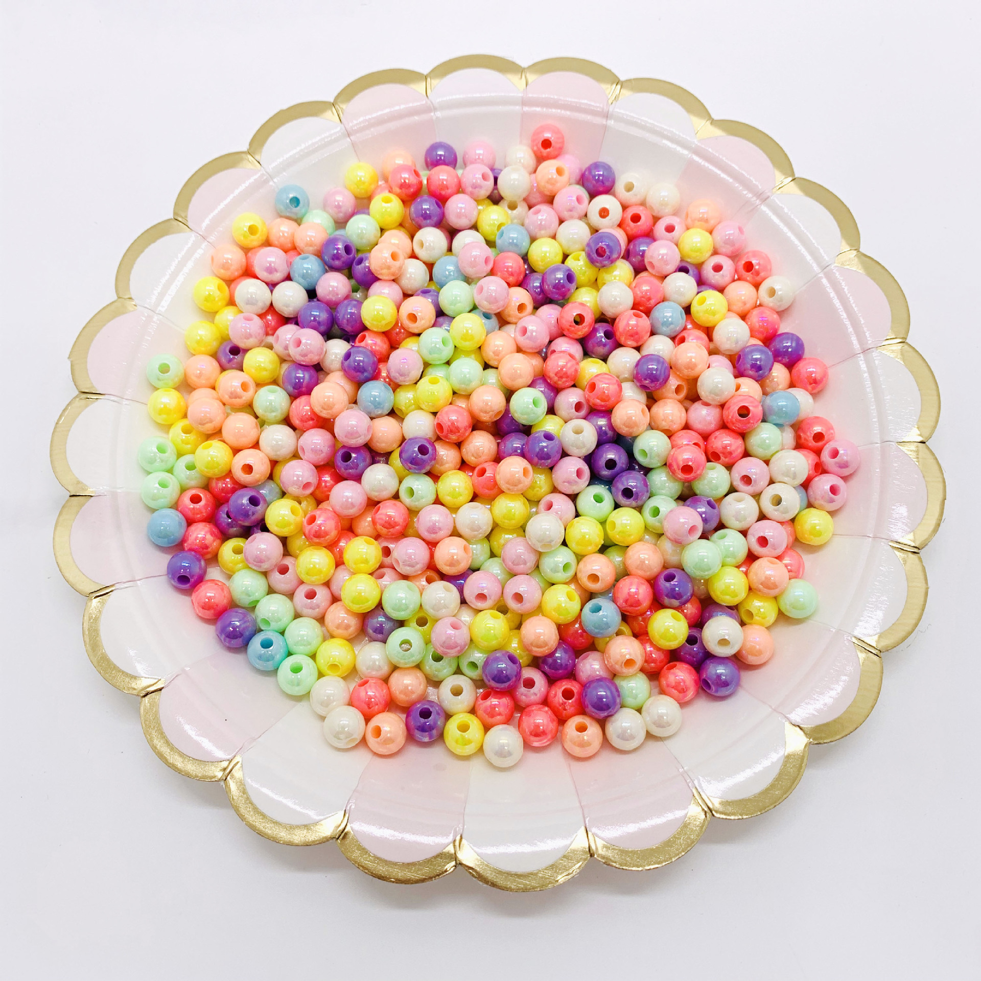 直销新款春天系列8mm混色糖果ab彩diy手工串珠娃娃项链装饰散珠