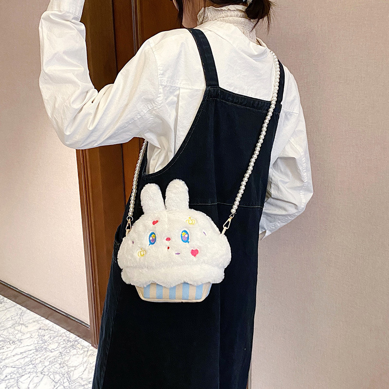 New All-Match Shoulder Messenger Rabbit Plush Toy Bag Bear Bag Children New Coin Purse Plush Bag Wholesale