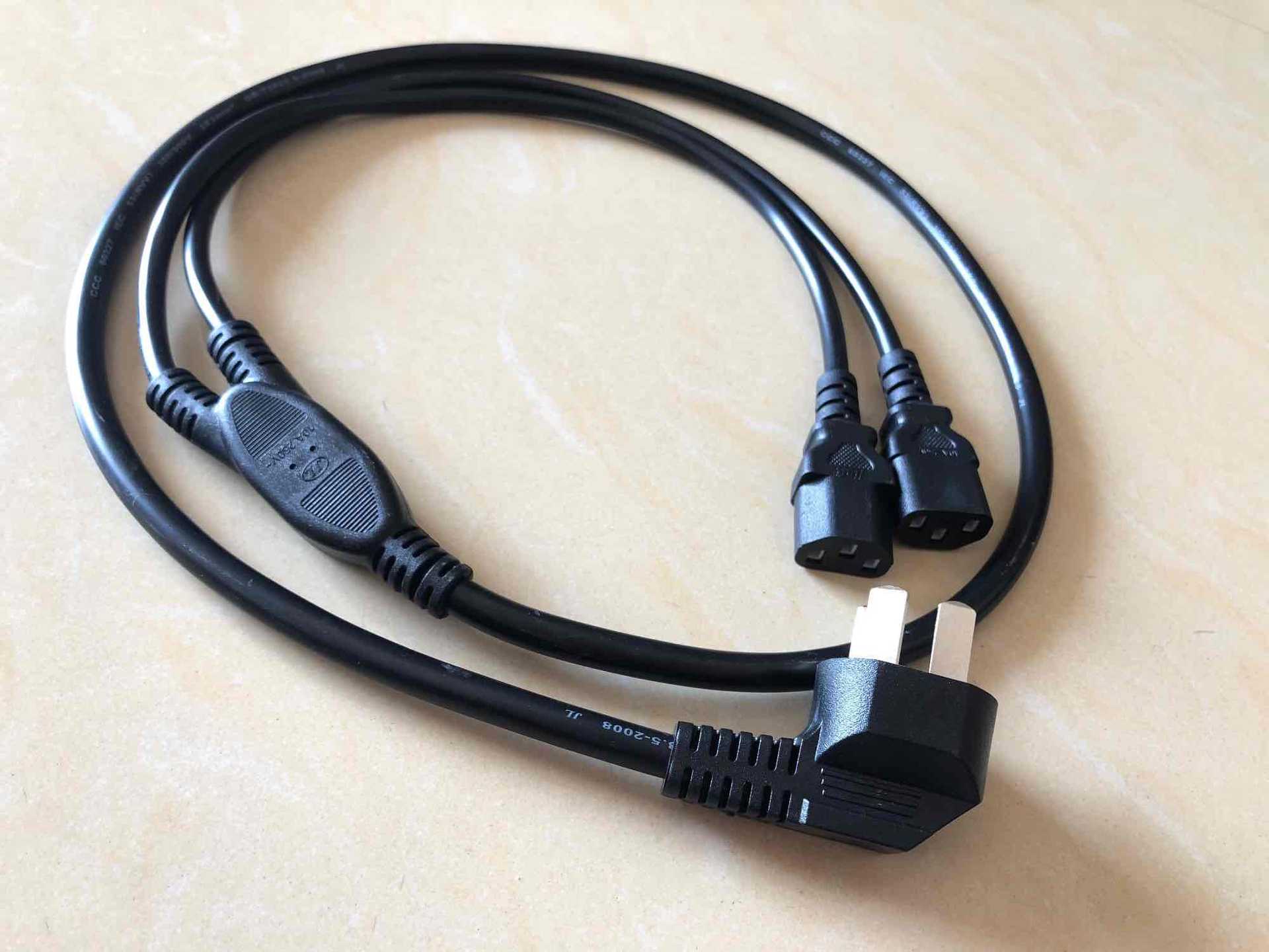 1.5米 2平方大功率电源线 大平方一分二电源线 机箱大功率连接线