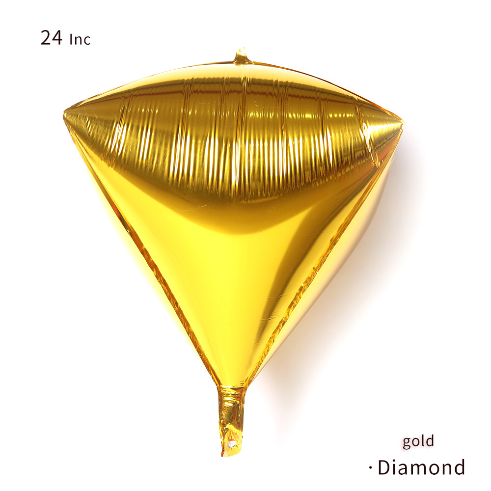 厂家新款24寸4d立体钻石铝膜气球 铝箔气球派对聚会装饰布置批发