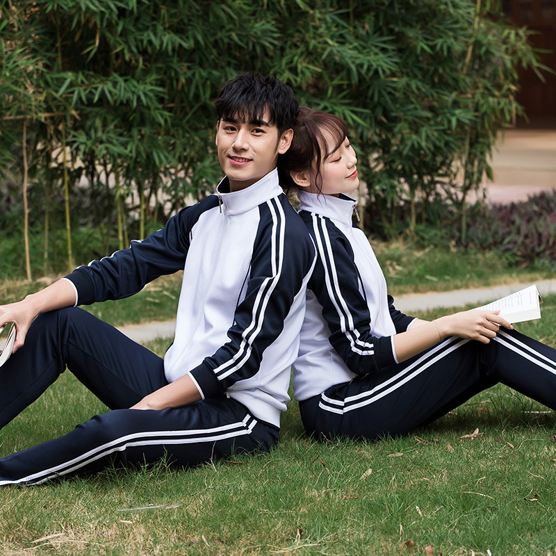 厂家小学初中学生校服套装高中生春秋季运动学院风班服定制情侣装