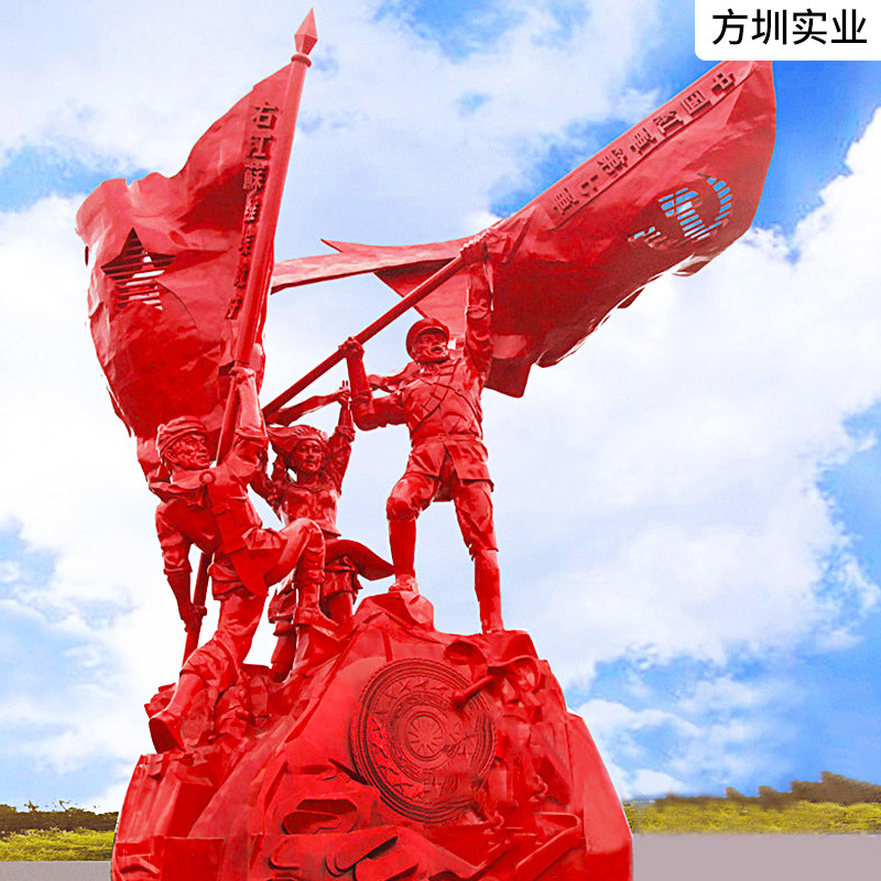革命红军人物雕像定制文化主题宣传人物浮雕红色革命人物创作设计