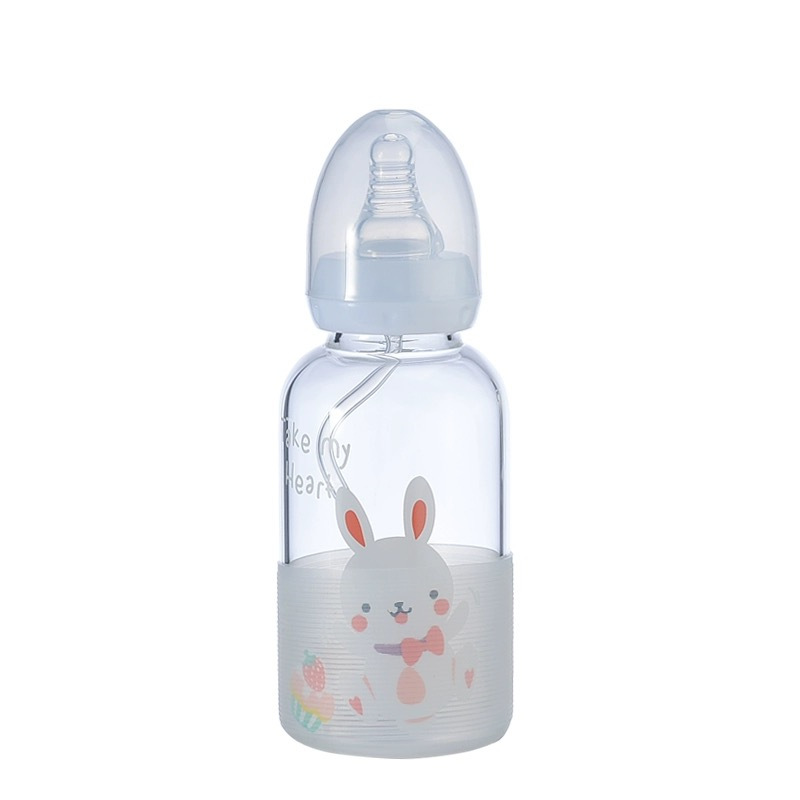 Cute Adult Baby Bottle Water Cup Strawberry Rabbit Straw Nipple Glass Cup Girl Heart Student Korean Tumbler Cute