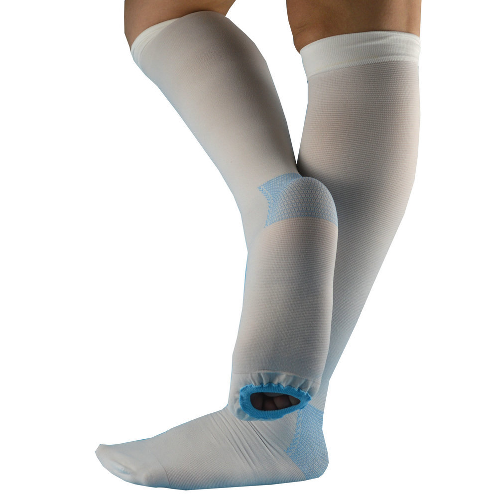 循序减压白色中筒袜 压缩袜医用防血栓压力袜 免脱静脉弹力袜曲张