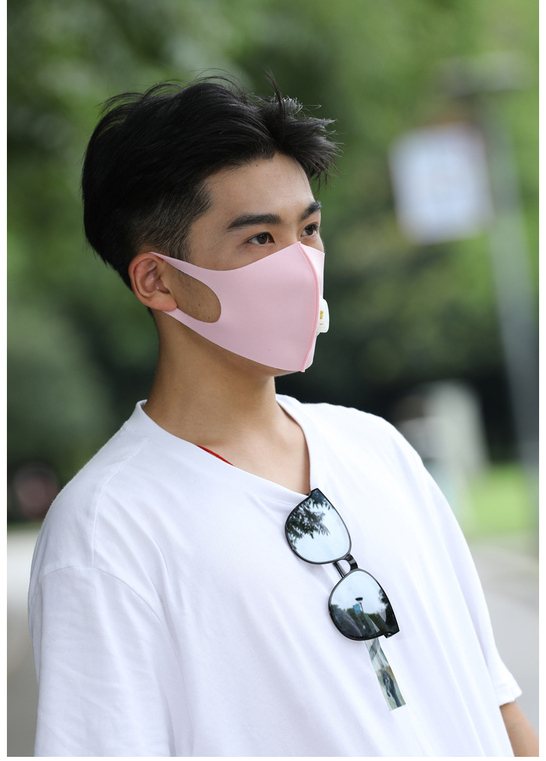 户外防晒防雾霾口罩明星款可水洗轻薄呼吸阀网红骑行防尘黑色面罩