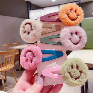 韩版时尚甜美少女棉花云发卡bb夹可爱笑脸刘海发夹发饰头饰女批发