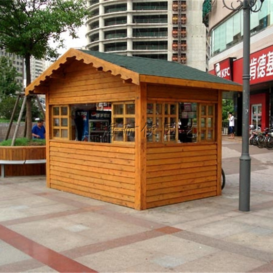 售货亭木屋报价 定做各种防腐木售货亭 景区售票亭实木移动售卖车