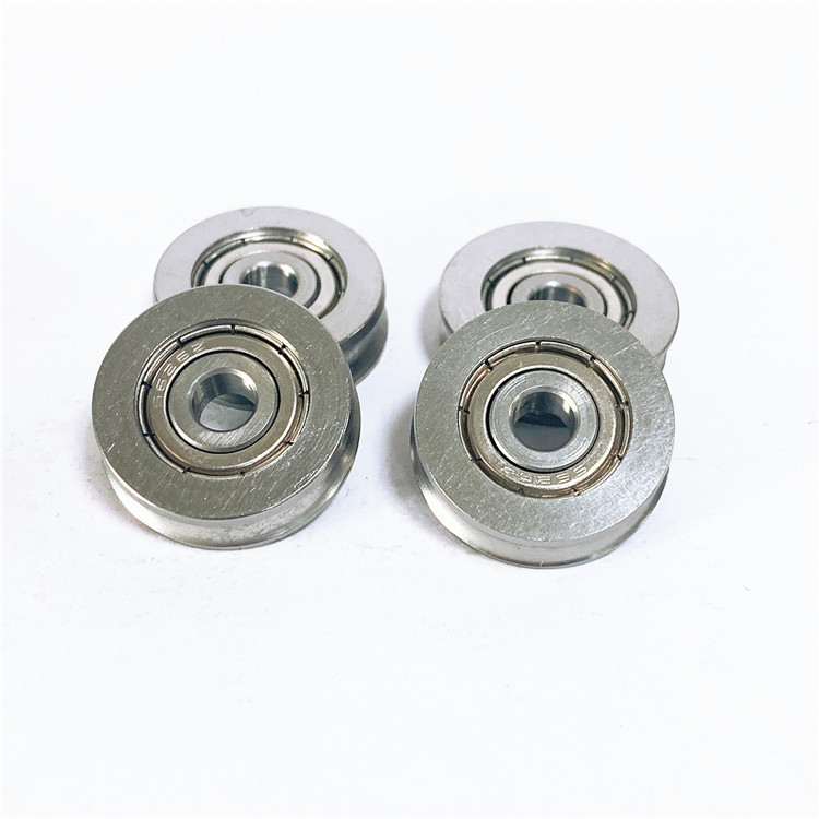 外圈带槽轴承 s625不锈钢u型轴承 凹槽滑轮导轮轴承v625