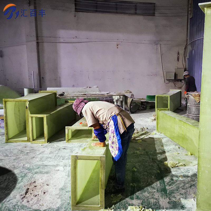 本色手糊玻璃钢矩形风管批发定制 加厚阻燃有机玻璃钢方风管2米长