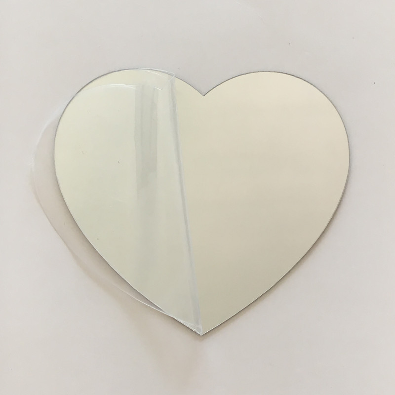 亚克力心形银色镜片 自粘墙贴 pmma 有机玻璃镜子 家居卧室墙装饰