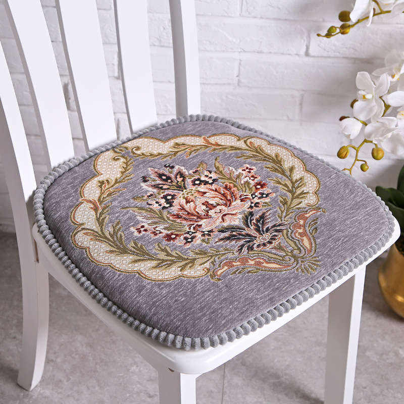 欧式椅垫坐垫四季加厚雪尼尔椅子垫实木餐椅垫防滑座椅垫子可拆洗